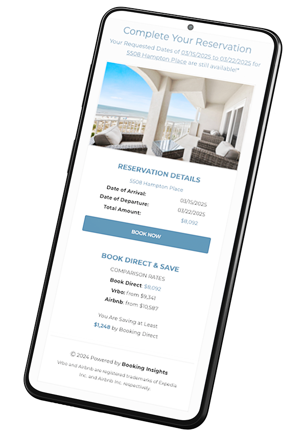 DBT-OTA-pricecomparison booking abandonment recovery email displayed on mobile