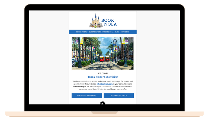 newsletter sign-up welcome email